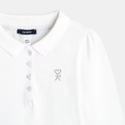Plain long-sleeved polo shirt