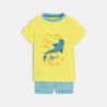 T-shirt requins et short micro-rayures bleu bébé garçon