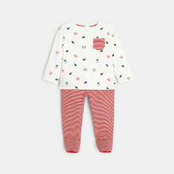Pyjama interlock astronaute rouge bébé garçon