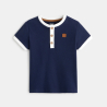 Tunisian collar piqué knit T-shirt Tunisian collar piqué knit T-shirt