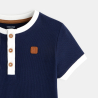 Tunisian collar piqué knit T-shirt Tunisian collar piqué knit T-shirt