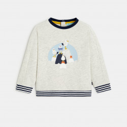 Lightweight fleece sweatshirt with gulls
