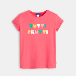 T-shirt à message "tutti frutti" rose fille