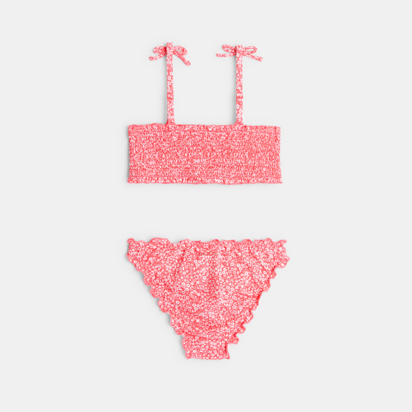 Maillot de bain 2 pièces à fleurs rose fille Maillot de bain 2 pièces à fleurs rose fille