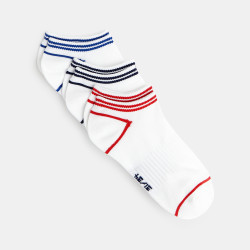 Invisible striped sports ankle socks (set of 3)