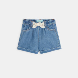 Denim shorts with fancy bow