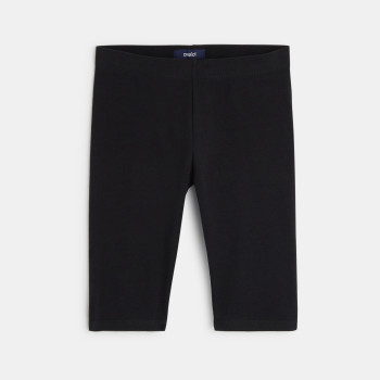 Legging court en jersey uni noir fille