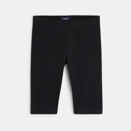 Legging court en jersey uni noir fille Legging court en jersey uni noir fille