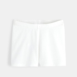 Shorty uni en jersey blanc fille