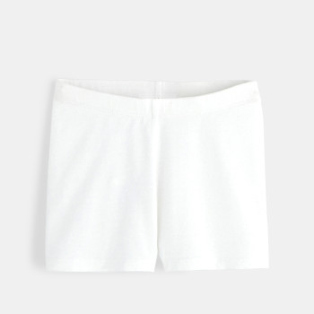 Shorty uni en jersey blanc fille