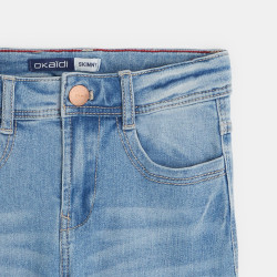 Jean skinny délavé bleu garçon