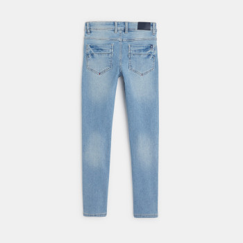 Jean skinny délavé bleu garçon
