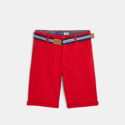 Canvas bermuda shorts + belt