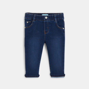 Pull-on jeans with elastic waist