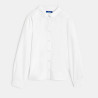 Chemise unie col Claudine blanche fille Chemise unie col Claudine blanche fille