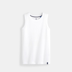 Débardeur uni en coton écoresponsable blanc garçon