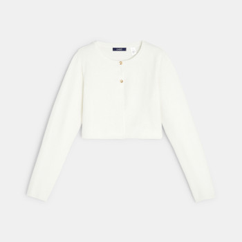 Girl's white bolero cardigan
