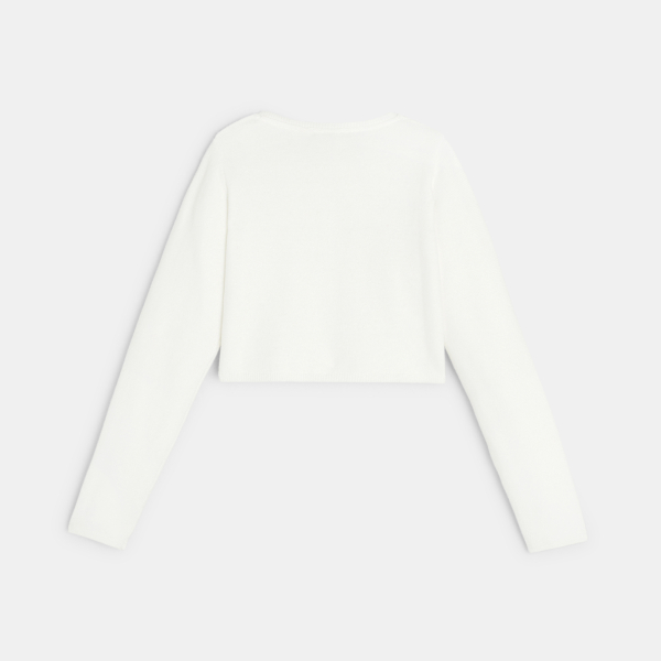 Girl's white bolero cardigan