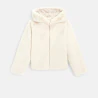 Manteau-pull fausse fourrure à capuche beige fille