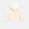 Manteau-pull fausse fourrure à capuche beige fille