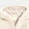 Manteau-pull fausse fourrure à capuche beige fille