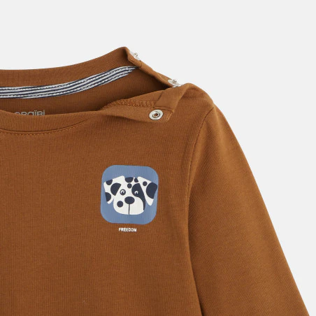 T-shirt chien marron bébé garçon
