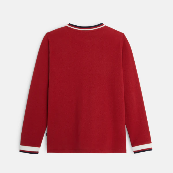 T-shirt manches longues à écusson rouge garçon