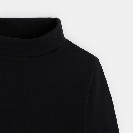 T-shirt col roulé manches longues noir garçon