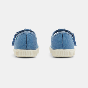Ballerines toile forme salomé bleues fille