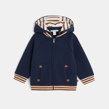 Waffled fleece gilet with removable hood
