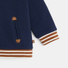 Gilet molleton nid d'abeille capuche amovible bleu bébé garçon Gilet molleton nid d'abeille capuche amovible bleu bébé garçon