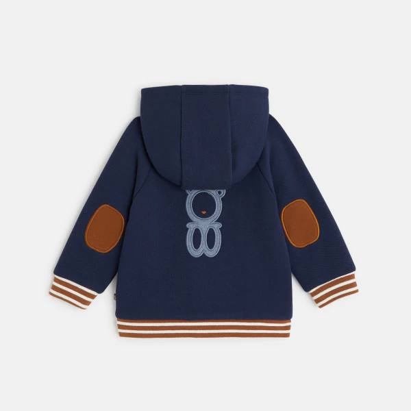 Waffled fleece gilet with removable hood