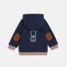 Waffled fleece gilet with removable hood