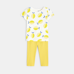 Pyjama d'été 2 pièces motif citron