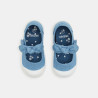 Ballerines toile à noeud bleues bébé fille Ballerines toile à noeud bleues bébé fille