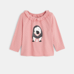 T-shirt col volant pingouin