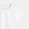 White fancy knit ruffled neck T-shirt White fancy knit ruffled neck T-shirt