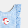 Maillot de bain vichy volanté bleu bébé fille Maillot de bain vichy volanté bleu bébé fille