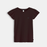 T-shirt à manches courtes volantées noir fille T-shirt à manches courtes volantées noir fille