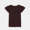 T-shirt à manches courtes volantées noir fille T-shirt à manches courtes volantées noir fille