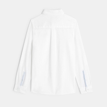 Chemise unie en lin blanche garçon