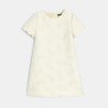 Robe en jacquard à motifs irisés beige fille Robe en jacquard à motifs irisés beige fille