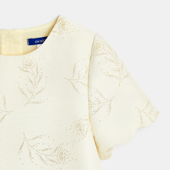 Robe en jacquard à motifs irisés beige fille