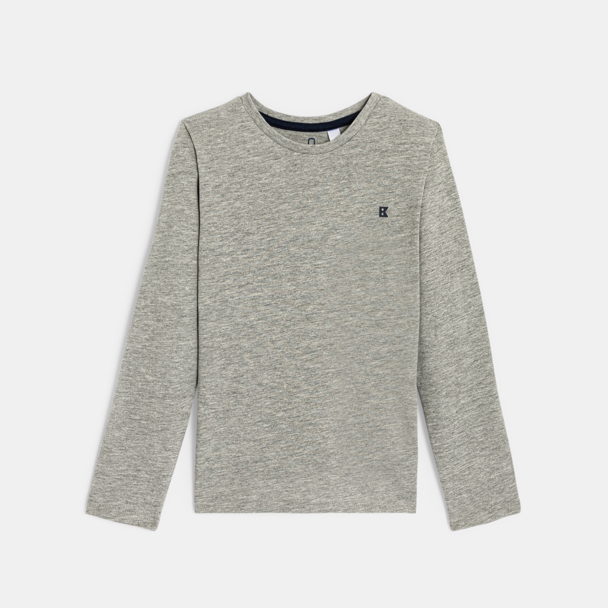 T-shirt manches longues uni gris garçon T-shirt manches longues uni gris garçon