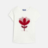 T-shirt à motif en relief rose fille T-shirt à motif en relief rose fille