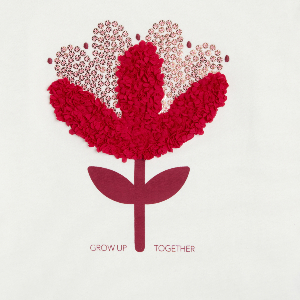 T-shirt à motif en relief rose fille T-shirt à motif en relief rose fille