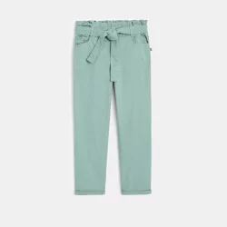 High-waisted fabric trousers