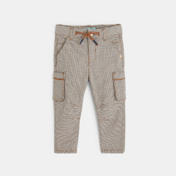 Pantalon battle coton carreaux pied-de-puce