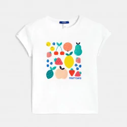 T-shirt motif fruits blanc fille