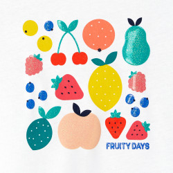 T-shirt motif fruits blanc...